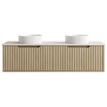 Colette 1500mm Wall Hung Double Vanity with Stone Countertop